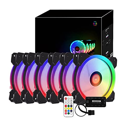 Conectores fã de resfriamento RGB de alto ar -ar do ar 12V 6 pino 12 cm de ventilador mais calmo com controlador