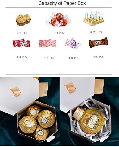 Caixas de doces hexagon de 100pcs com caixas de chá de bebê de fita favores de festa de chocolate de chocolate para presentes para presentes para presentes