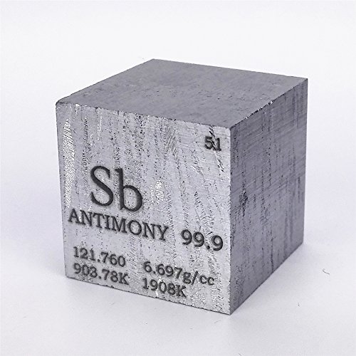 1 polegada de 25,4 mm de cubo de metal envernizado 99,9% 109g Tabela periódica gravada