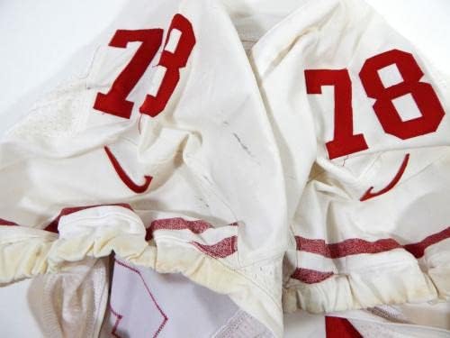 2013 SAN FRANCISCO 49ers Joe Looney #78 Game usou White Jersey 48 DP28498 - Jerseys de Jerseys usados ​​na NFL não assinada