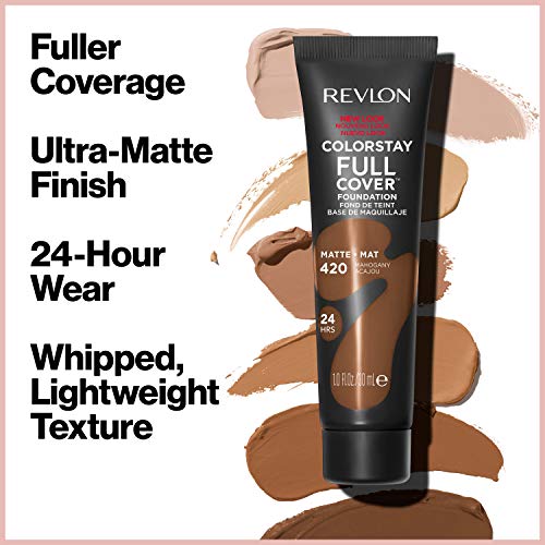 Revlon ColorStay Cover Fundação Matte Foundation, maquiagem leve e leve resistente ao SULHE, Buff, 1,0 oz