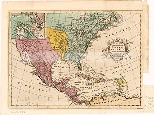 Fotografias infinitas 1763 Mapa | Um mapa novo e preciso da América do Norte, estabelecido de acordo com o mais recente e M