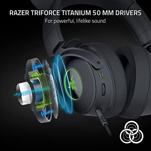 Razer Kraken Kitty V2 Pro Wired RGB fone de ouvido: ouvidos intercambiáveis ​​- Iluminação reativa de fluxo - Micor cardióide hiperclear destacável - Drivers de 50 mm - 7.1 Surround - Black