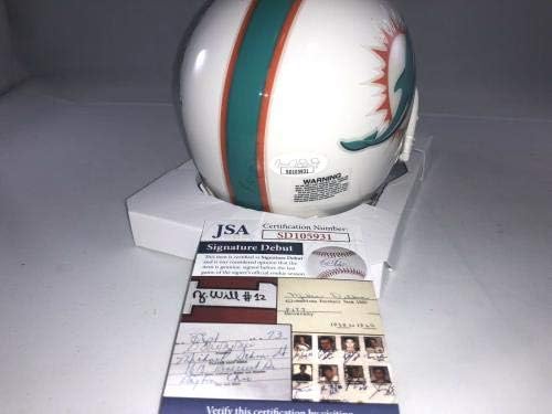 Raekwon Davis assinou Miami Dolphins Mini capacete JSA 3 - Mini capacetes da faculdade autografados