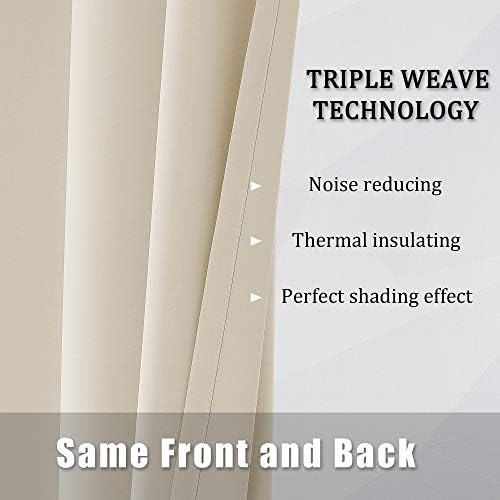 Creme de creme extra longo de dualife de 120 polegadas cortinas de comprimento de 10 pés de 10 pés de janela de janela para quarto de quarto escurecimento cortinas de ilhós de 60 x 120 polegadas de comprimento Cream de manteiga 2 painéis