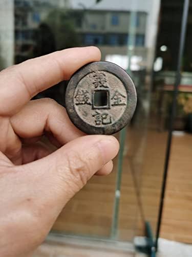 Jovem coleção antiga de objetos antigos obras de arte qing dinastia yi ji money cobre moedas