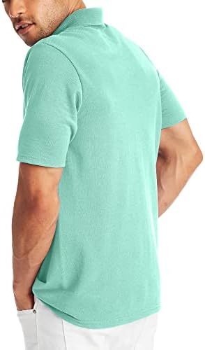 Hanes Men's X-Temp Short Manga Polo Camisa, camisa masculina do meio do meio