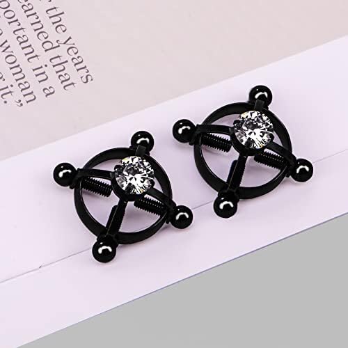 VIALLCT 2PCS Ringos de mamilo não piercing Ringos de aço inoxidável CZ