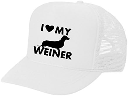 Chapéu de caminhoneiro unissex massex feminino - eu amo meu cachorro Weiner