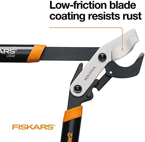 Fiskars 394731-1002 Aperta de cadeia Extendível Árvore e serra de pólo, laranja e 394801-1003 Powergear2 Bypass Lopper, 32