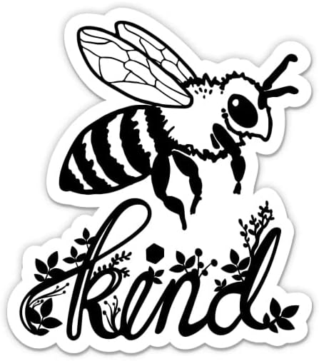 Adesivo de abelha - adesivo de laptop de 3 - vinil à prova d'água para carro, telefone, garrafa de água - Bee de mel fofo seja gentil decalque