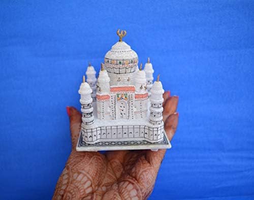 Craftslook de 3 polegadas de mármore Taj Mahal Tajmahal Réplica Modelo Índia AGRA Coleção de lembranças - Idéia de Decoração de Decoração