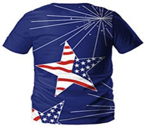 HSSDH 4 de julho camisas masculinas, bandeira dos EUA 4º de julho Camisas de manga curta listras de estrela listras patrióticas camisetas patrióticas