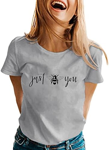 Miashui Basics atléticos leggings femininos primavera abelhas impressas de manga curta o pescoço t camisetas para mulheres longas