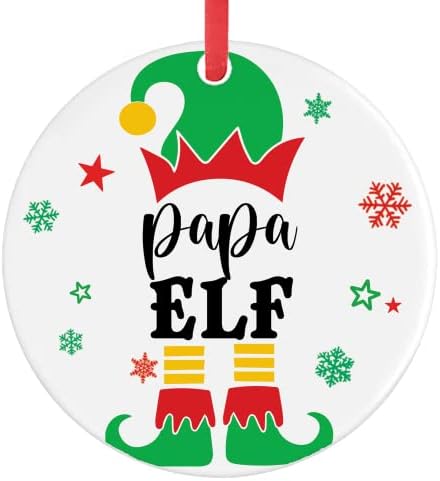 GodBlessign Papa Elf Christmas Ornament Funny 2021 Novelty Holiday Tree Decorações de árvore de árvore de Papai Noel Little
