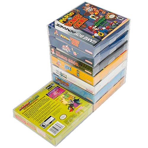 Game Boy Clear Plastic Box Protector - 25 peças para manga caixa de armazenamento video video display carrinho de carrinho Crystal Clear - resistente a arranhões