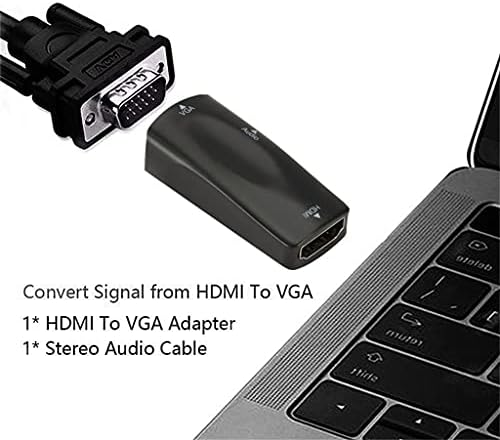 FZZDP Mini fêmea para o adaptador VGA 1080p FHD Audio Video Video HD2VGA Conversor para PC Laptop HDTV Projector de computador