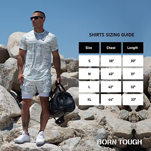 Born Houd Air Pro Men's Workout Short Sleeve Sleeve Camisa de exercícios para masculino verdadeiro, camisa de ginástica masculina