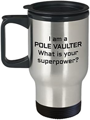 Caneca de Viagem de Vaulter de Pólo - Eu sou Vaulter de Pólo Qual é o seu Super Power? - Presente de Vaulter de Pólo