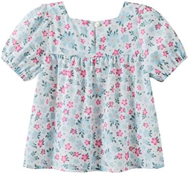 Bebe Toddler Girld Girls Ditsy Floral Ruffle e Sleeve Top Top Blusa de verão Blusa de verão 2-6