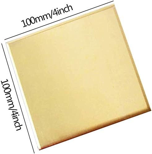 Folha de latão Huilun Uso geral para DIY ou contratados 100x100mm/ 4x4 polegadas de espessura: 2,5 mm/ 0,1 polegadas de bronze placas