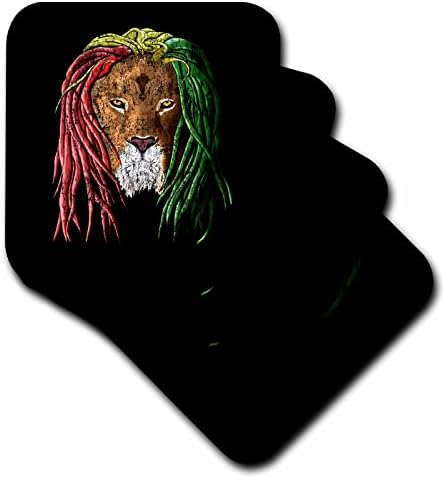 3drose Se você ama a ilha da Jamaica, pegue este leão Rasta Rasta. - Coasters