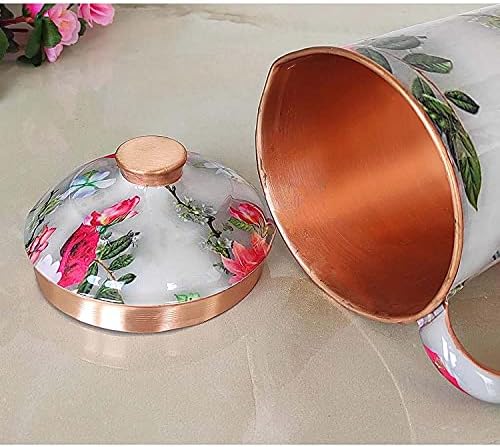 Atração Coloque puro Jug de cobre Floral Print Servware & Drinkware, volume-1600 ml