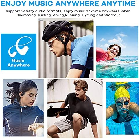 Fones de ouvido à prova d'água mtybbyh para natação, ipx8 impermeável 8 GB MP3 Player Sports Sating Headphones Wireless