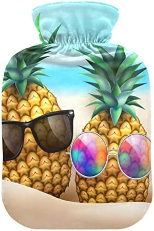 Garrafas de água quente com cover de abacaxi óculos de sol em praia Hot Water Saco para alívio da dor, mulheres