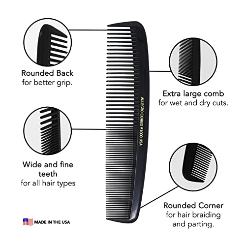 Allegro Combs 1000 X-large pente de pente de cabelo de corte de cabelo de barbeiro shampoo pentes todos os propósitos largos