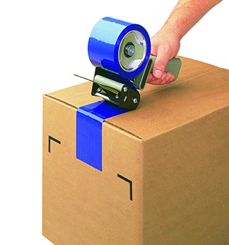 Lógica de fita Aviditi 2 polegadas x 55 jardas 2,2 mil azul, fita de embalagem de cor pesada, 18 pacote, perfeito para embalagem, envio, movimentação, casa e escritório