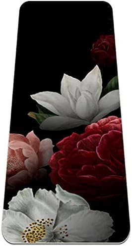 Siebzeh padrão floral escuro clássico e elegante premium grosso de yoga mat para a saúde de borracha e fitness não deslizante para
