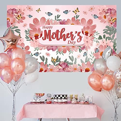 Yquqwn, Feliz Dia da Mães Banner, 72x44 polegadas, decorações do dia das mães para festa, decorações felizes do dia das mães, decorações