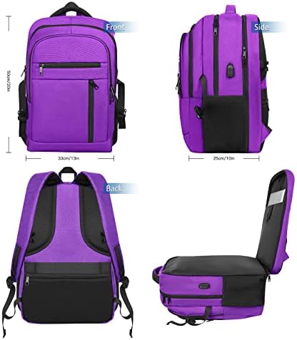 Mochila extra grande, mochila para laptop de viagem, vários bolsos de 17 polegadas Carry On Backpack com porta USB,