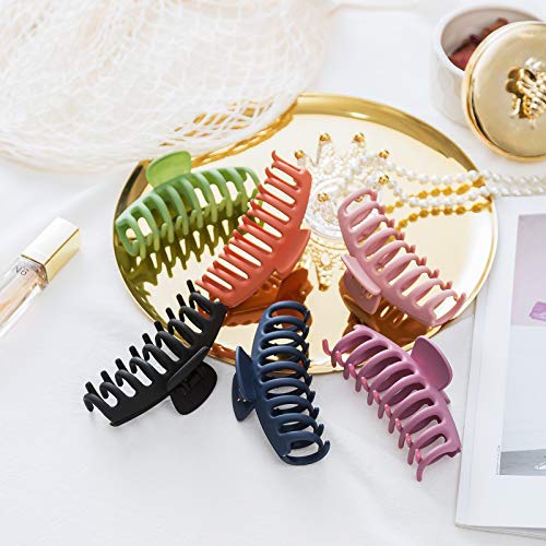 CLIPES DE GARRA DE CABELO DE 6 PCS para mulheres, Clipes de garra de cabelo fosco fortes para cabelos grossos, acessórios para moda