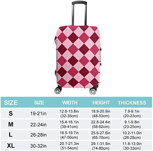 Pink Red Diamond Chessboard Luggage Capa Funny Travel Protector Protector Case Case