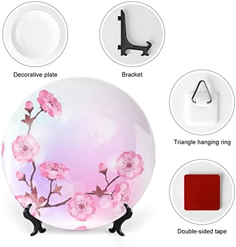 Placa decorativa de ameixa Blossomcerâmica com suporte para o osso personalizado China Plate para cozinha da sala de estar em casa