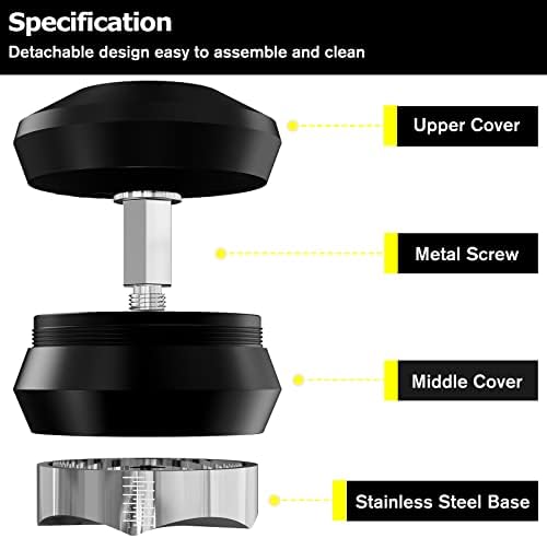 Pusee Coffee Distribuidor e nivelador, 49mm Distribuidor de café Espresso Coffeer Gravidade ADAPATIVA DESPENDIMENTO