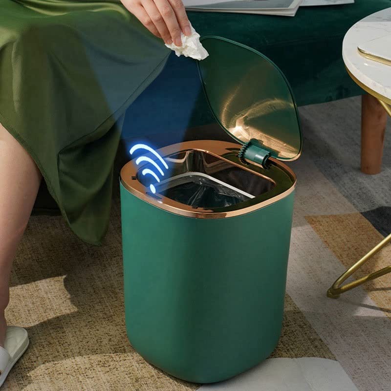 N/A Smart Sensor Bin Bin Kitchen Banheiro Lixo do banheiro pode indução automática Bin lixo à prova d'água com tampa