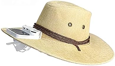 Chapéu de sol para esporte ao ar livre camping acampamento solar fã chapéu de fã de fã de cowboy chapéu de cowboy