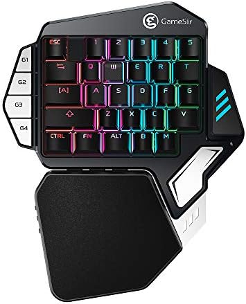 Teclado de jogos mecânicos de jogos Z1 para PC/celular, teclado para jogos com uma mão com teclas de macro para jogo de FPS, iluminação