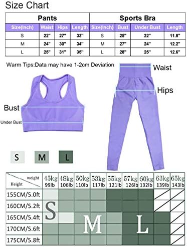 Conjuntos de treino de ioga de Buscando para mulheres de 2 peças de cintura alta leggings sem fins de compressão de sutiã