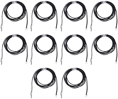 FTVogue 10pcs NTC Sensor de temperatura do termistor 2m de comprimento Fio redondo LUG PREPATE CONECTOR TERMINAL