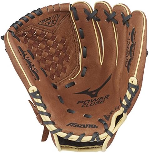 Mizuno GPP1100Y3 Prospect Series Luvas de beisebol PowerClose, 11 , mão esquerda, Web Brown Tartan Flex