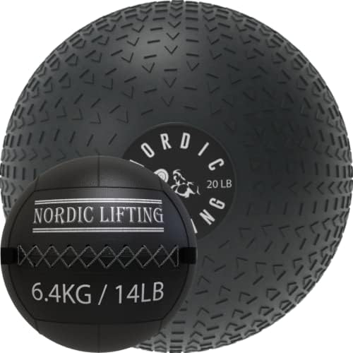 Nordic Lifting Slam Ball 20 lb pacote com bola de parede 14 lb