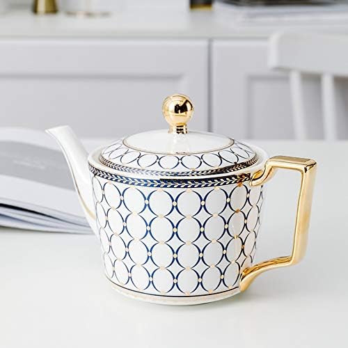 Uxzdx bule de chá de cerâmica ponte chaleira bouilloire bouilloire theepot xícaras de café canecas maçaneta de ouro