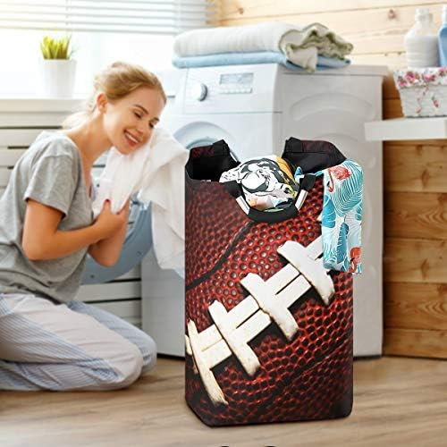 Futebol americano ALAZA Close Up Large Lavandery Horper Bag Bolsa dobrável com alças Roupas impermeáveis ​​Durável Lavagem