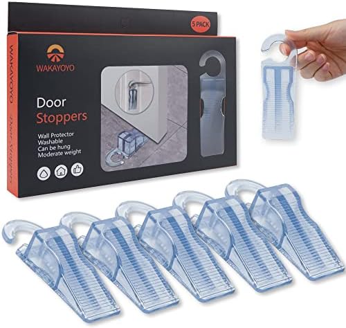 Wakayoyo Big Door Stoppers Para o fundo da porta, 5 pacotes tipo gancho de porta de borracha Parada de parada para facilitar