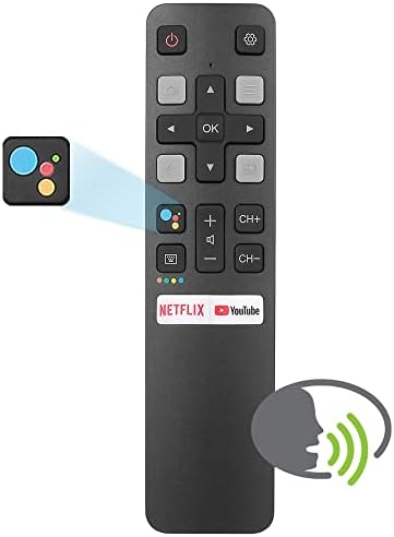 Voice Remote RC802V Compatible with TCL Android TV 40S330 32S330 65Q637 55Q637 55S430 43S430 65Q637 55Q637 43S434 50S434 55S434 65S434 75S434 32P30S 49P30FS 40S334 32S334 70S430 with Voice Search