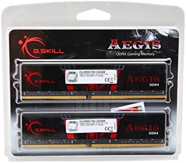 G.Skill Aegis Series 32GB 288 pinos SDRAM DDR4 3000 CL16-18-18-38 1.35V Modelo de memória de mesa de mesa dual canal F4-3000C16D-32GISB